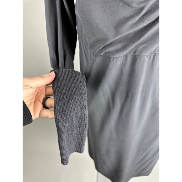 Kristensen Du Nord Gray Silk Cashmere Long Sleeve Draped Dress Italy Size 2 Medi - Picture 4 of 9